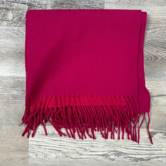 Pink Fringe Scarf Cashmere Blend Soft Wrap Shawl - Picture 5 of 5